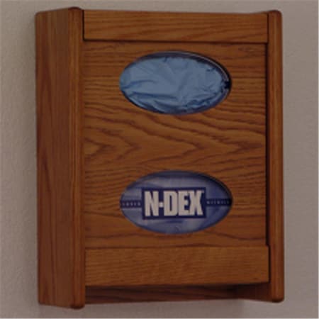 Wooden Mallet 2 Pocket Glove and Tissue Box Holder in Medium Oak WO599450